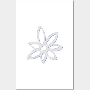 A flower there, in gray Posters and Art